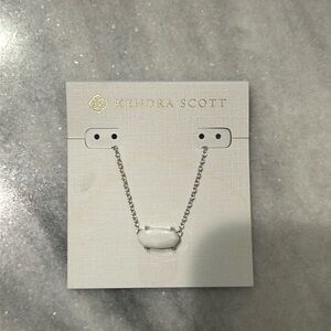NWT Kendra Scott white necklace with silver chain